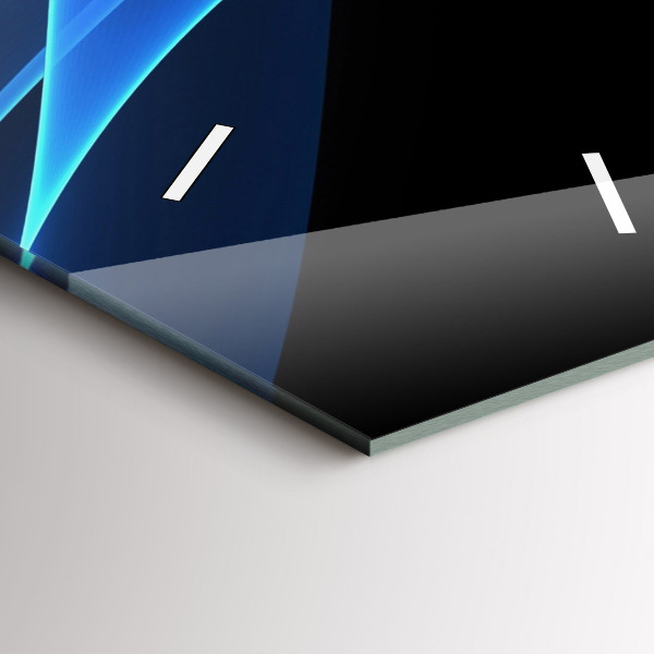 Vertical wall clock Blue lines