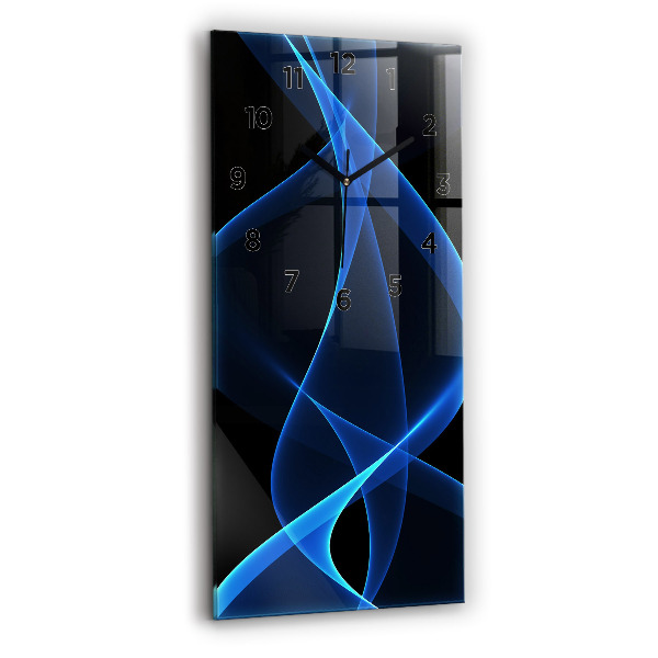 Vertical wall clock Blue lines