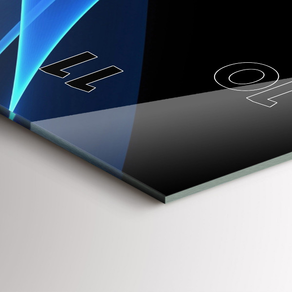 Vertical wall clock Blue lines