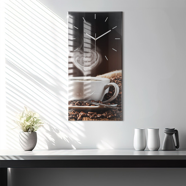 Vertical wall clock A cup of coffee