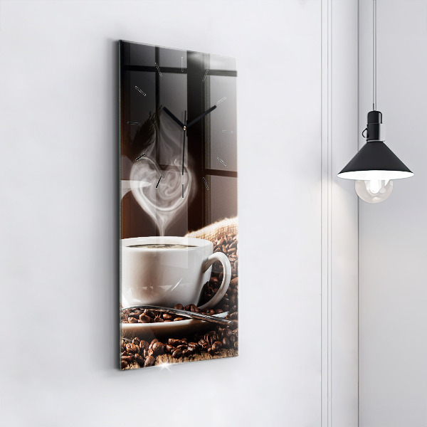 Vertical wall clock A cup of coffee