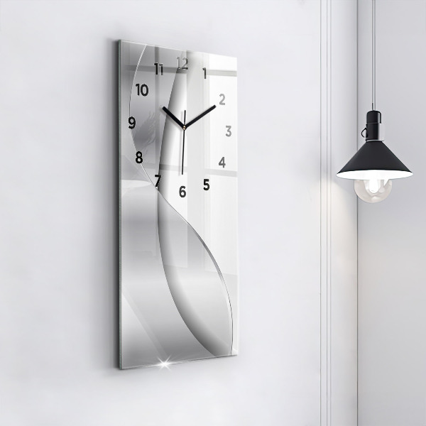 Vertical wall clock Silver abstraction