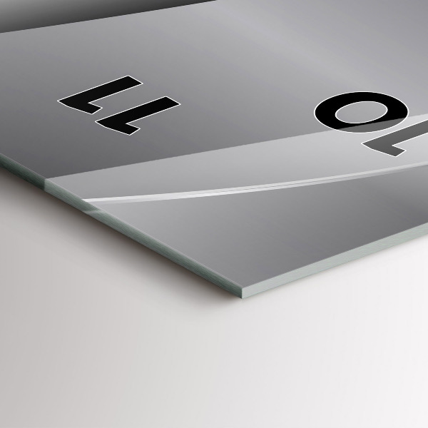 Vertical wall clock Silver abstraction