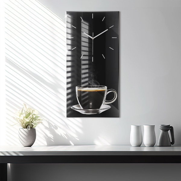 Vertical wall clock Black coffee