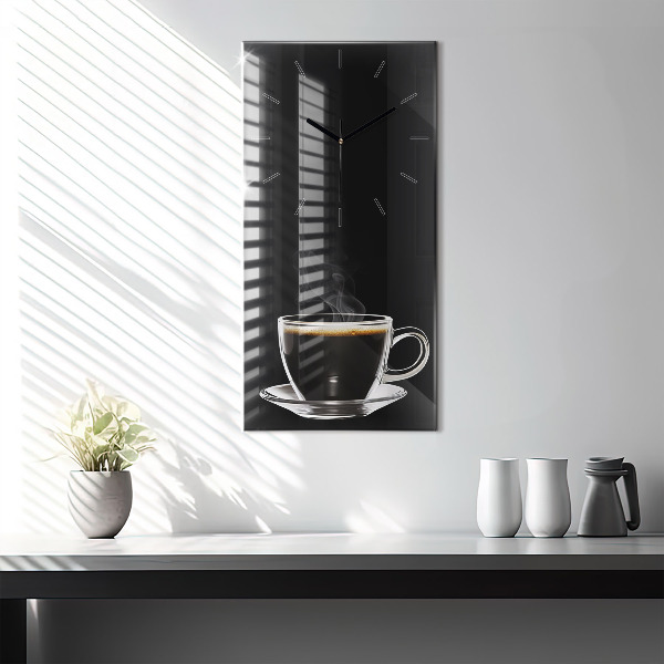 Vertical wall clock Black coffee