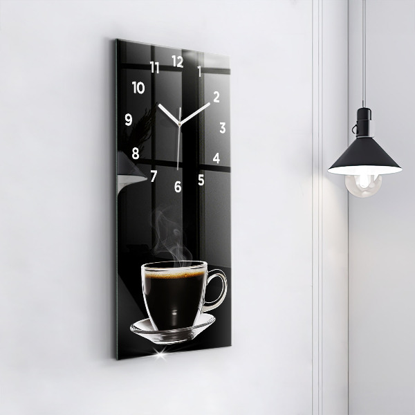 Vertical wall clock Black coffee