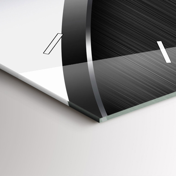 Vertical wall clock Black and silver lines