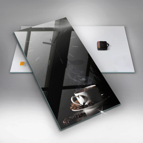Vertical wall clock A cup of coffee