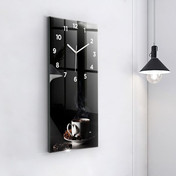 Vertical wall clock A cup of coffee