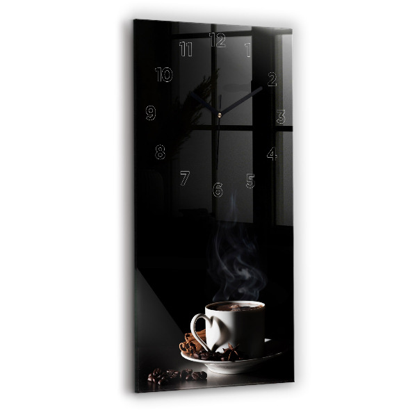 Vertical wall clock A cup of coffee