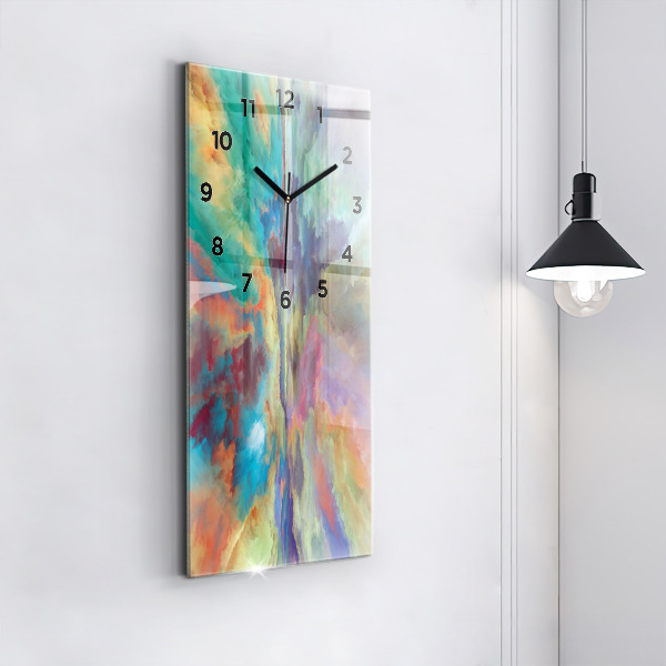 Vertical wall clock Abstract landscape