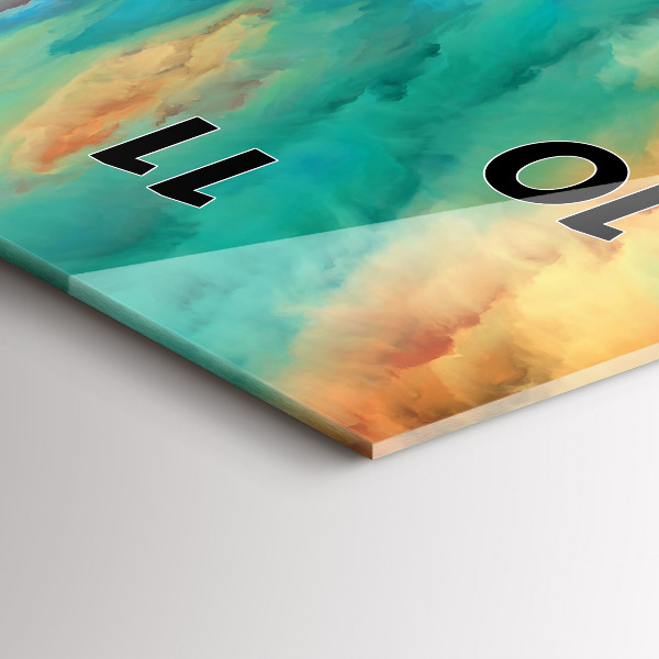 Vertical wall clock Abstract landscape