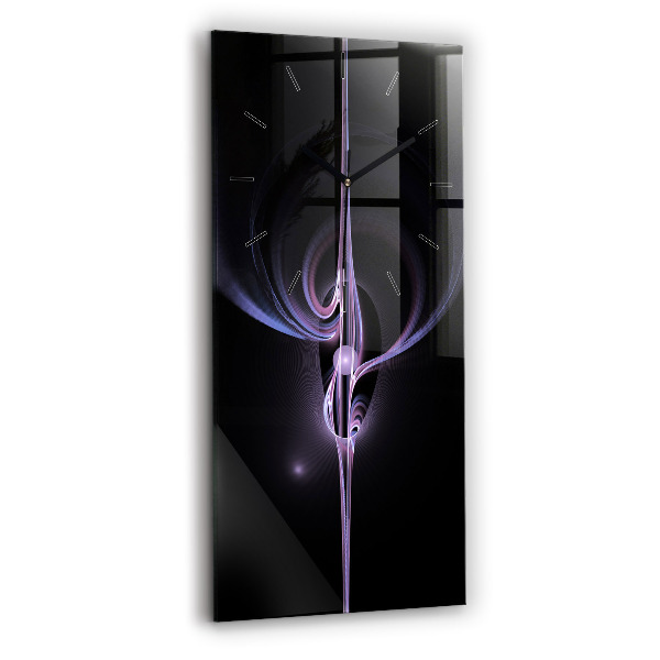 Vertical wall clock Purple abstraction