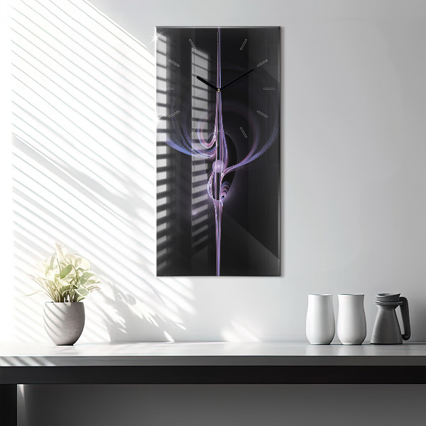 Vertical wall clock Purple abstraction