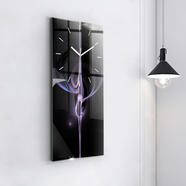 Vertical wall clock Purple abstraction