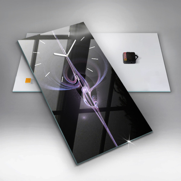 Vertical wall clock Purple abstraction