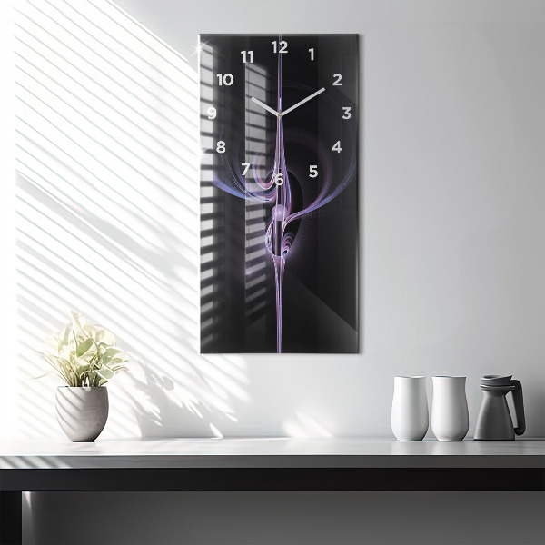 Vertical wall clock Purple abstraction