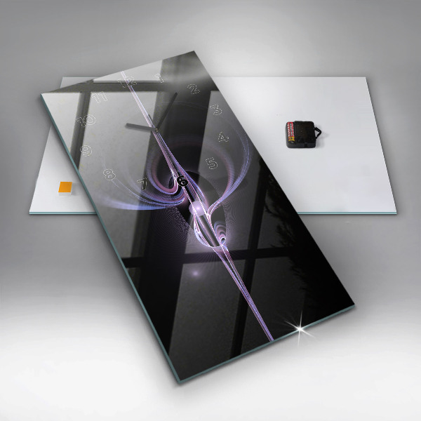 Vertical wall clock Purple abstraction