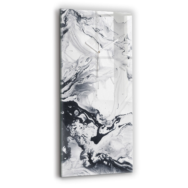 Vertical wall clock Abstract Ink Marble