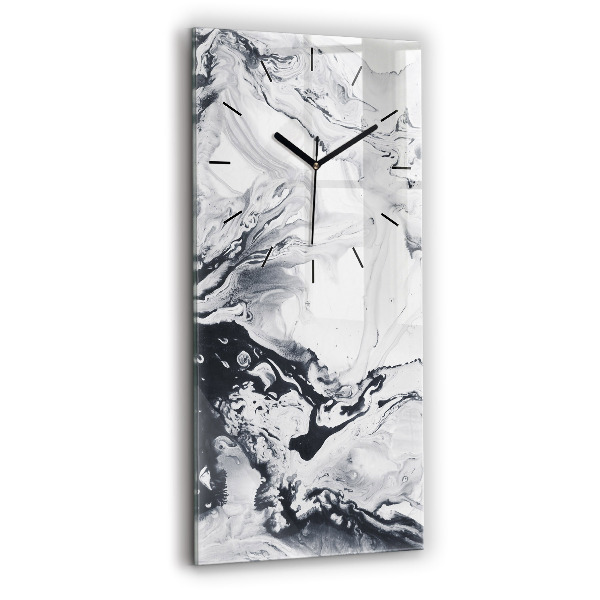 Vertical wall clock Abstract Ink Marble