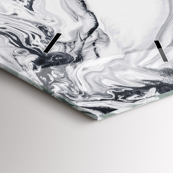 Vertical wall clock Abstract Ink Marble