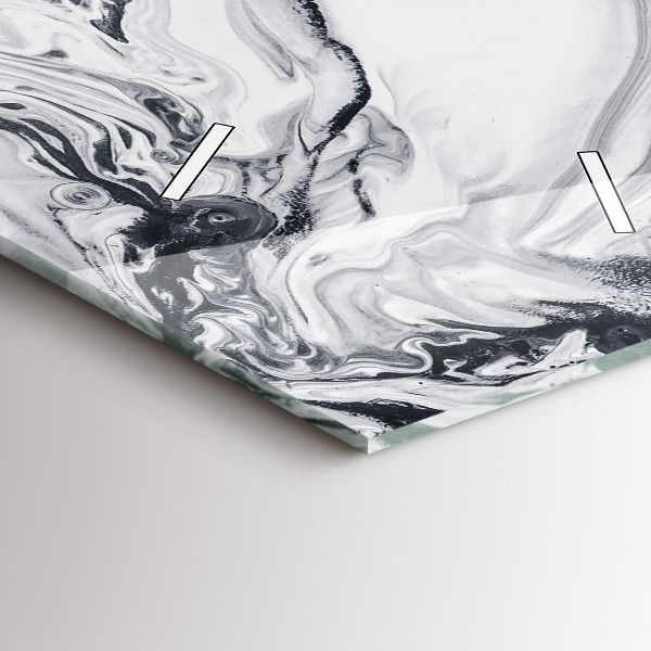 Vertical wall clock Abstract Ink Marble