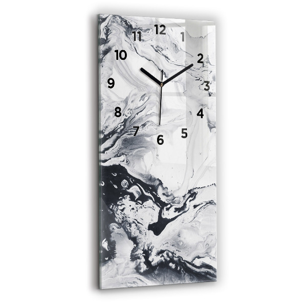 Vertical wall clock Abstract Ink Marble