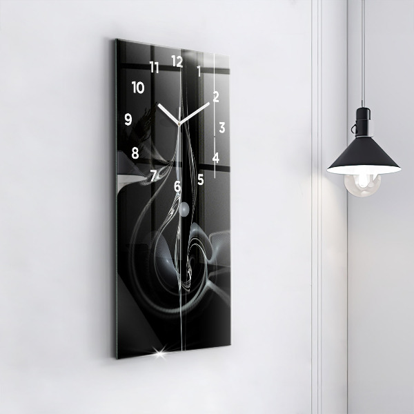 Vertical wall clock Abstract smoke