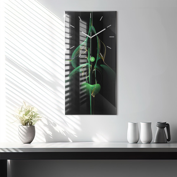 Vertical wall clock Green abstraction
