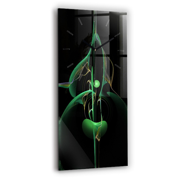 Vertical wall clock Green abstraction