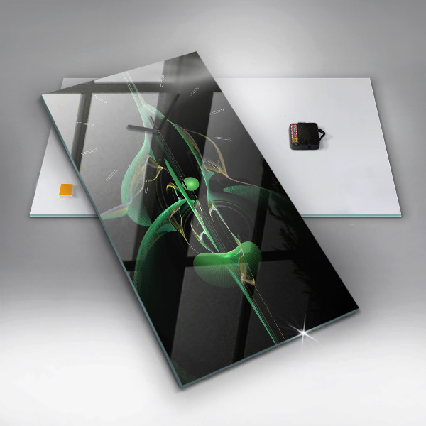 Vertical wall clock Green abstraction