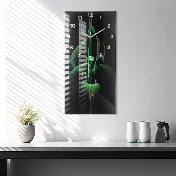 Vertical wall clock Green abstraction