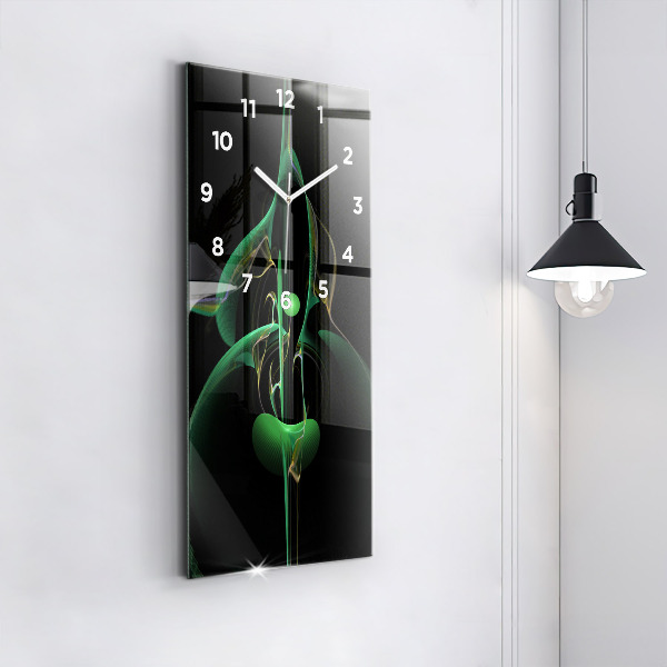 Vertical wall clock Green abstraction
