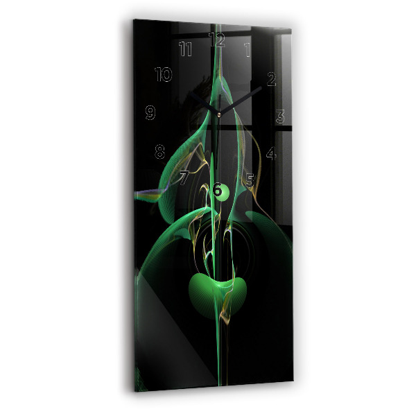 Vertical wall clock Green abstraction