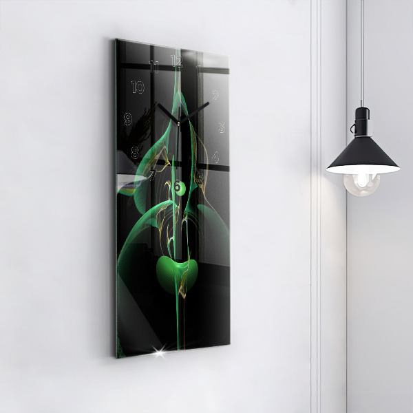Vertical wall clock Green abstraction