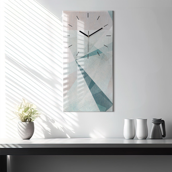 Vertical wall clock Triangles Abstract Texture
