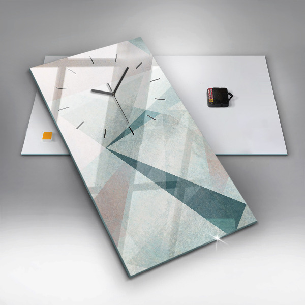 Vertical wall clock Triangles Abstract Texture