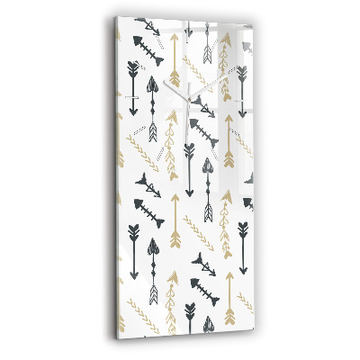 Vertical wall clock Geometric hipster pattern