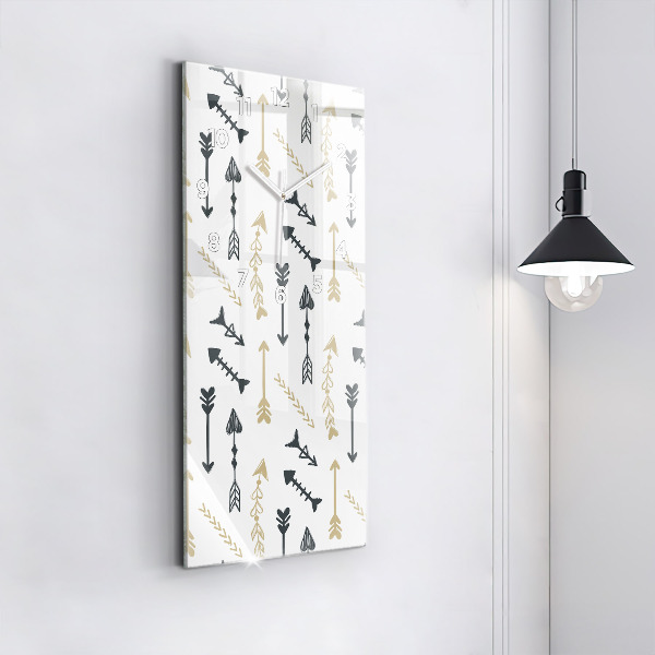 Vertical wall clock Geometric hipster pattern