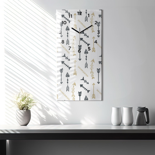 Vertical wall clock Geometric hipster pattern