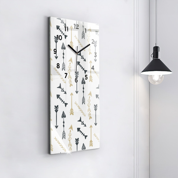 Vertical wall clock Geometric hipster pattern