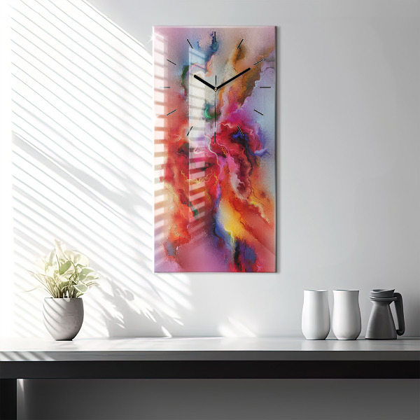 Vertical wall clock Spilled paint