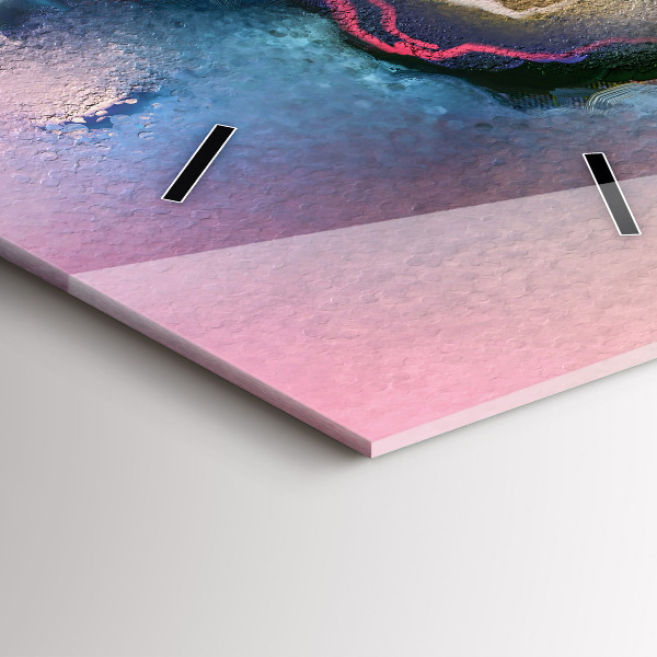 Vertical wall clock Spilled paint