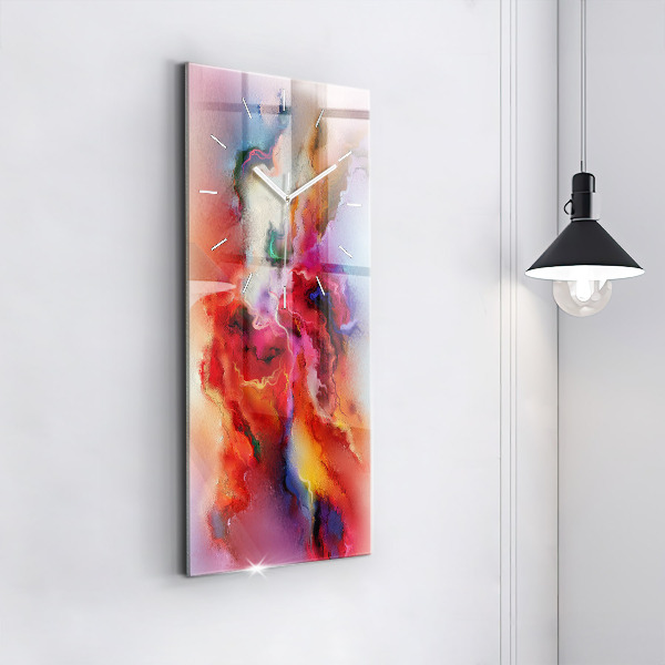 Vertical wall clock Spilled paint