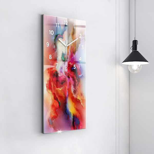 Vertical wall clock Spilled paint