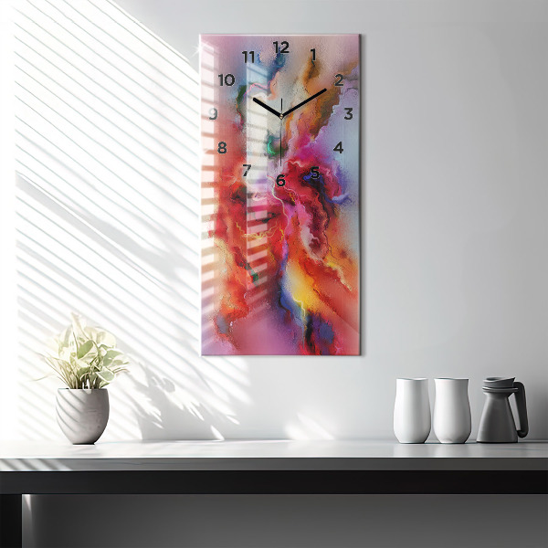 Vertical wall clock Spilled paint