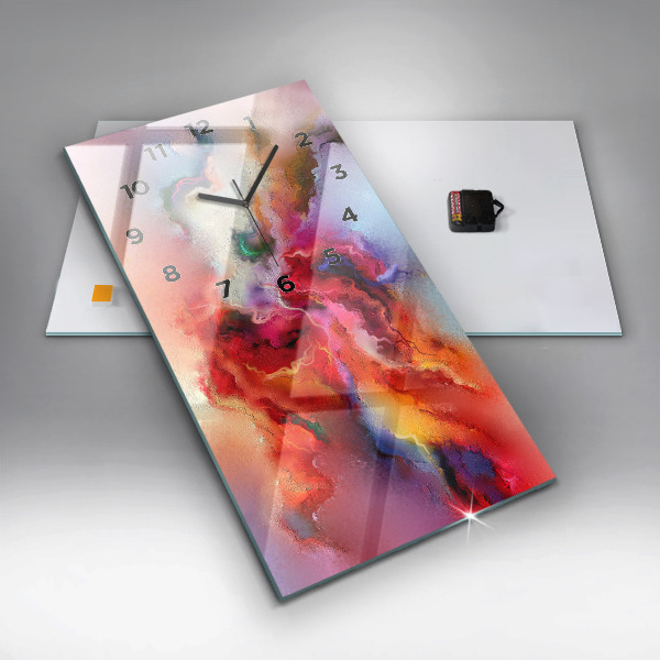 Vertical wall clock Spilled paint