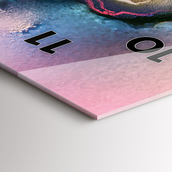 Vertical wall clock Spilled paint