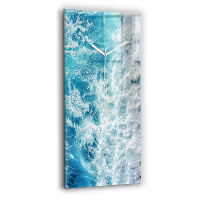 Vertical wall clock Ocean waves