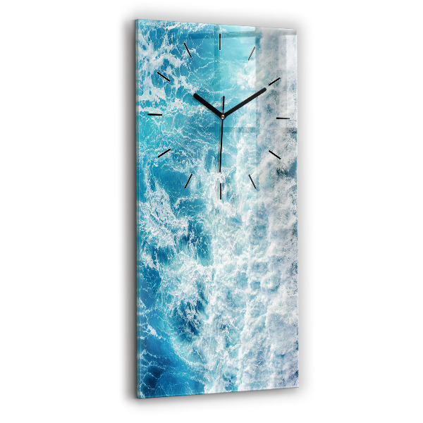 Vertical wall clock Ocean waves